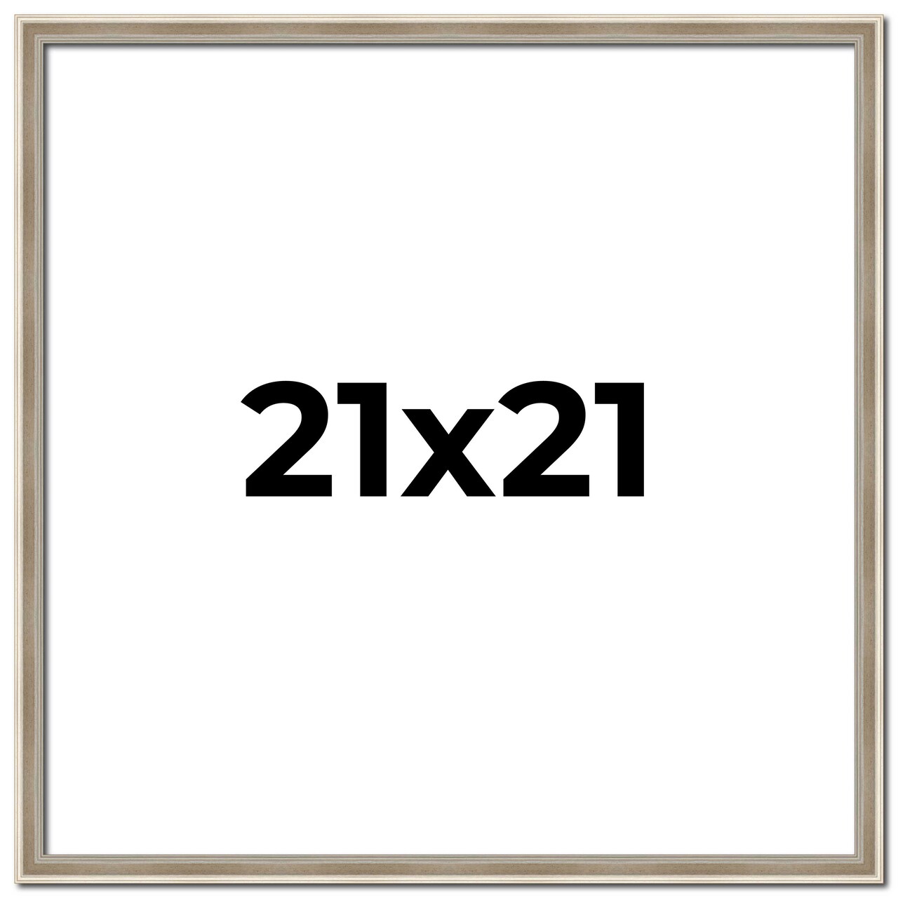 Square Classic Modern Silver Picture Frame - UV Acrylic, Foam Board Backing, Hanging Hardware